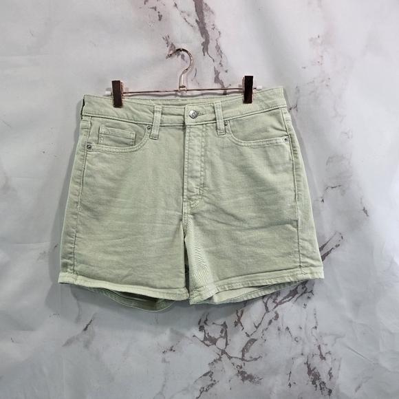 Old Navy Shorts Womens 8 Green High Rise OG Valganna Mom Light Mint Denim Jean - Picture 5 of 11